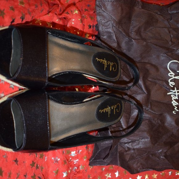 Cole Haan Black Wedges size 9B - Picture 4 of 4